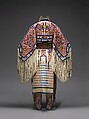 Woman’s Dress and Accessories, Jodi Archambault (American, Hunkpapa Lakota/Teton Sioux, born North Dakota, 1969), Tanned and commercial leather, glass and metal beads, cotton, silk, dentalium shell, metal cones, horsehair, plastic, brass bells, porcupine quills, coins, Hunkpapa Lakota (Teton Sioux)
